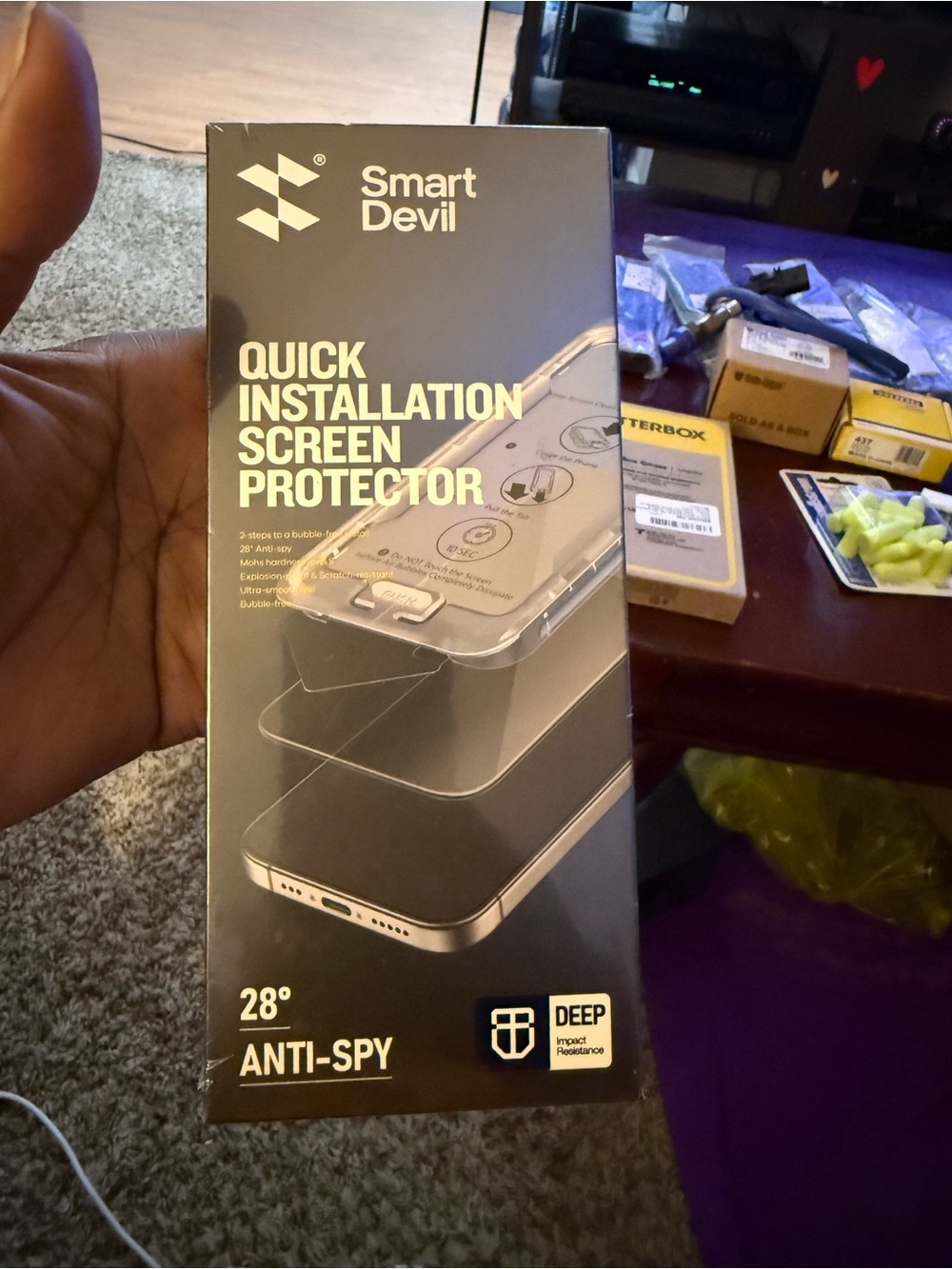 Quick Installation Anti-Spy Screen Protector - Black